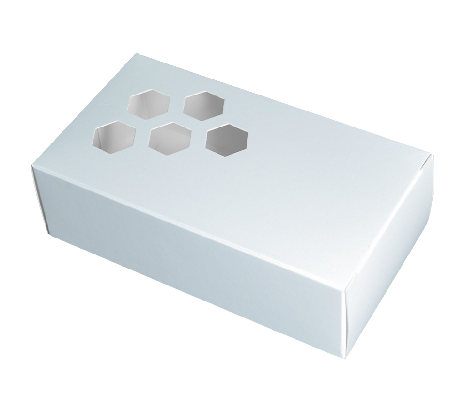 Container “Chisty-125” made of food-grade cardboard with windows